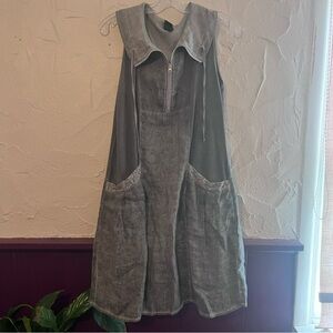 BLU No. 9 Chic Gray Midi Dress with Zipper Size Small